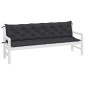 vidaXL Μαξιλάρια Πάγκου Κήπου 2 τεμ. Μαύρο 200x50x7cm Ύφασμα Oxford