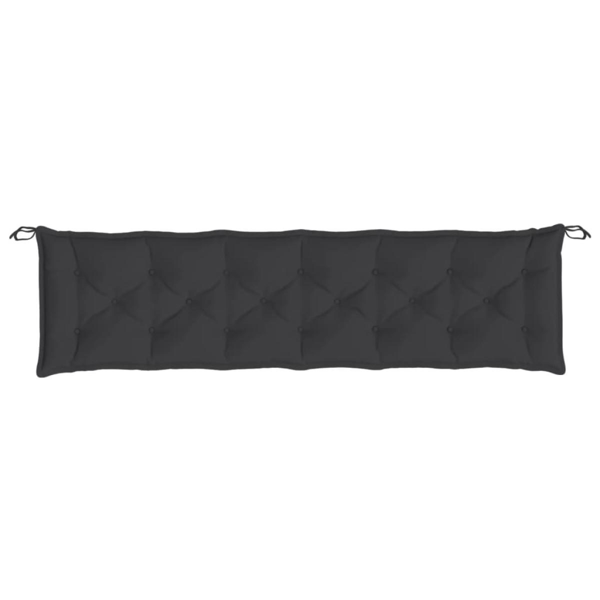 vidaXL Μαξιλάρια Πάγκου Κήπου 2 τεμ. Μαύρο 200x50x7cm Ύφασμα Oxford