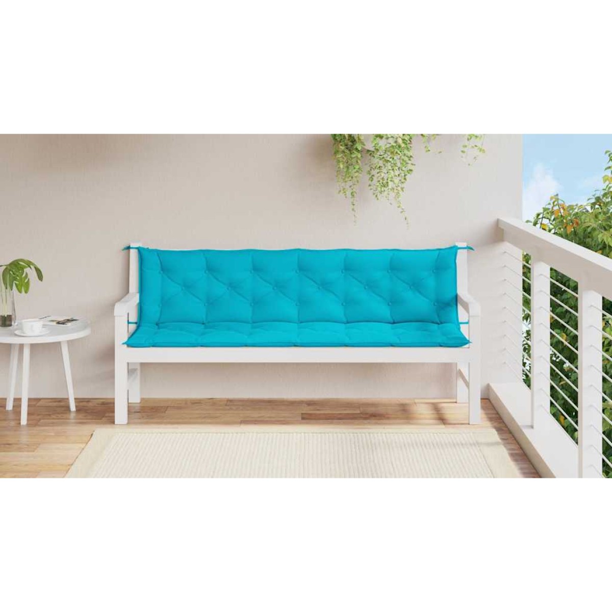 vidaXL Μαξιλάρια Πάγκου Κήπου 2 τεμ. Τιρκουάζ 200x50x7 εκ. Υφασμάτινα