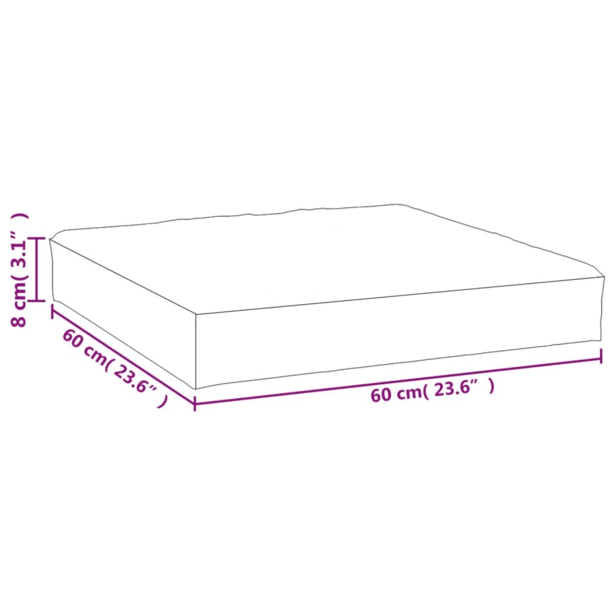 vidaXL Μαξιλάρι Παλέτας Μαύρο Καρό 60 x 60 x 8 εκ. Ύφασμα Oxford
