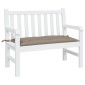 vidaXL Μαξιλάρι Πάγκου Κήπου Taupe 110x50x7 εκ. Ύφασμα Oxford