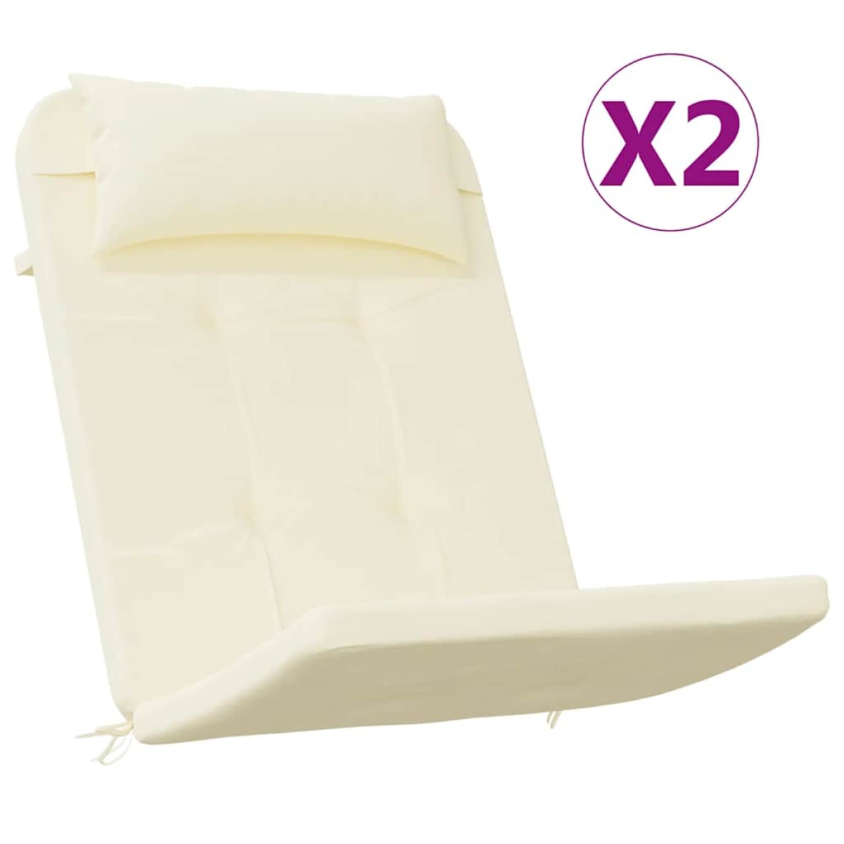 vidaXL Μαξιλάρια Καρέκλας Adirondack 2 τεμ. Κρεμ από Ύφασμα Oxford