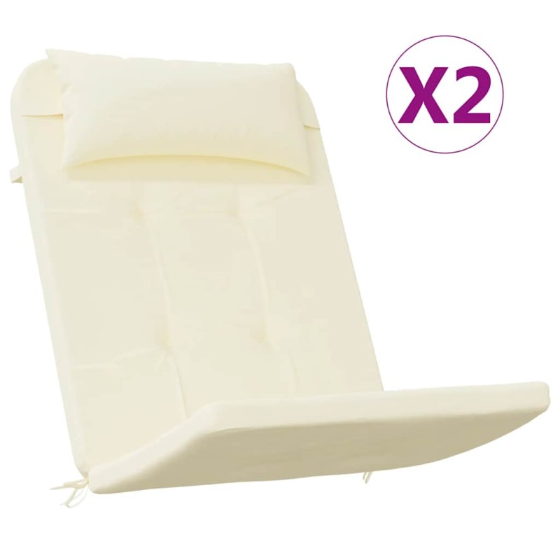 vidaXL Μαξιλάρια Καρέκλας Adirondack 2 τεμ. Κρεμ από Ύφασμα Oxford