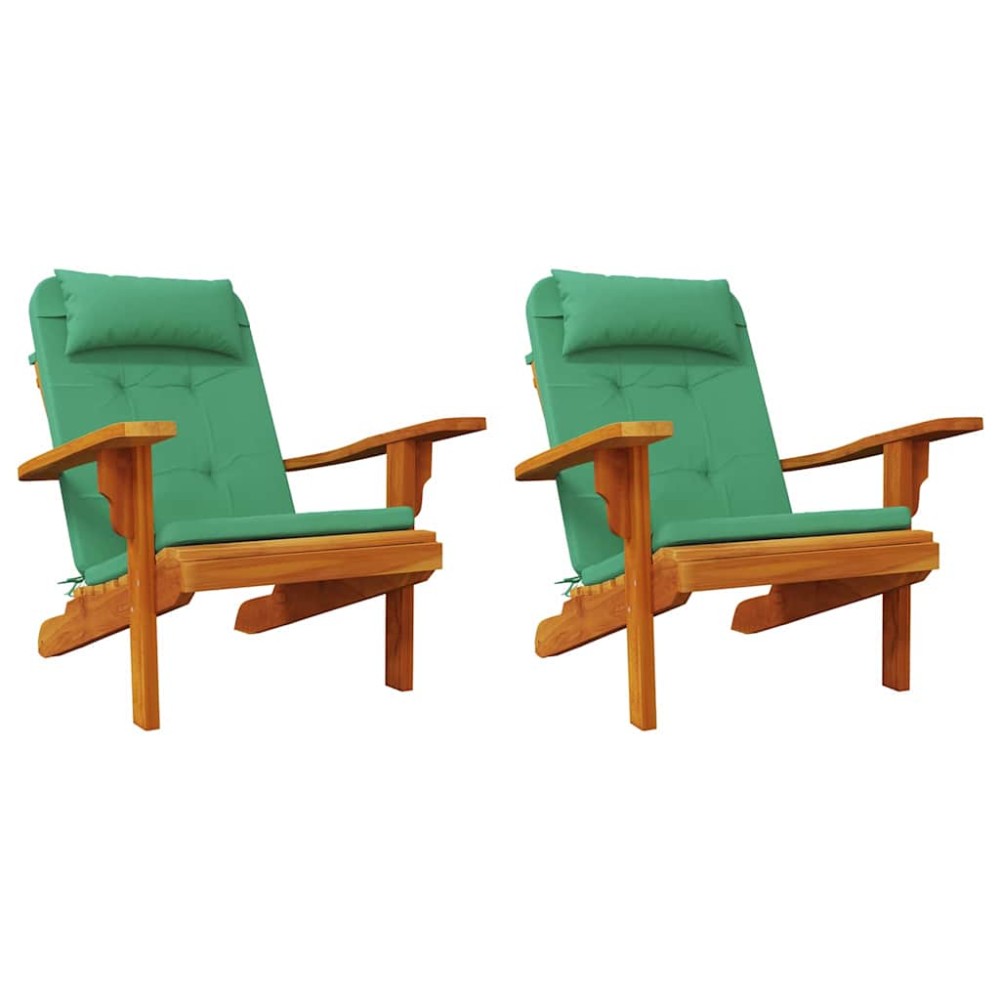 vidaXL Μαξιλάρια για καρέκλες 2 pcs Ύφασμα Όξφορντ Πράσινο