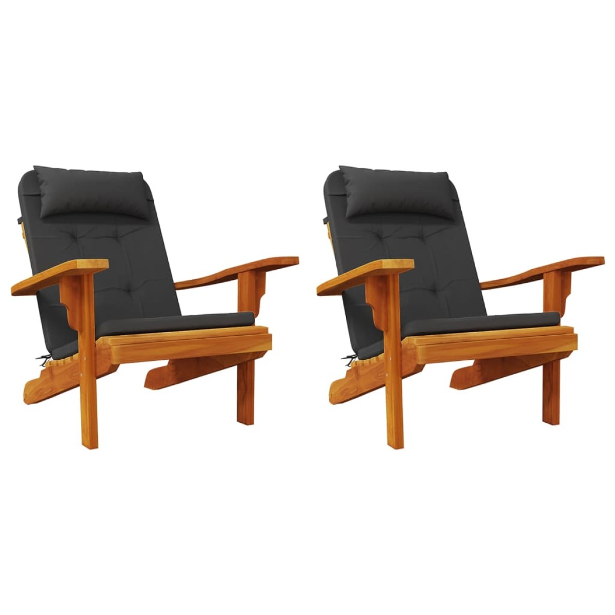 vidaXL Μαξιλάρια Καρέκλας Adirondack 2 τεμ. Μαύρα από Ύφασμα Oxford