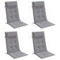 vidaXL Μαξιλάρια Καρέκλας με Πλάτη 4 τεμ. Γκρι από Ύφασμα Oxford
