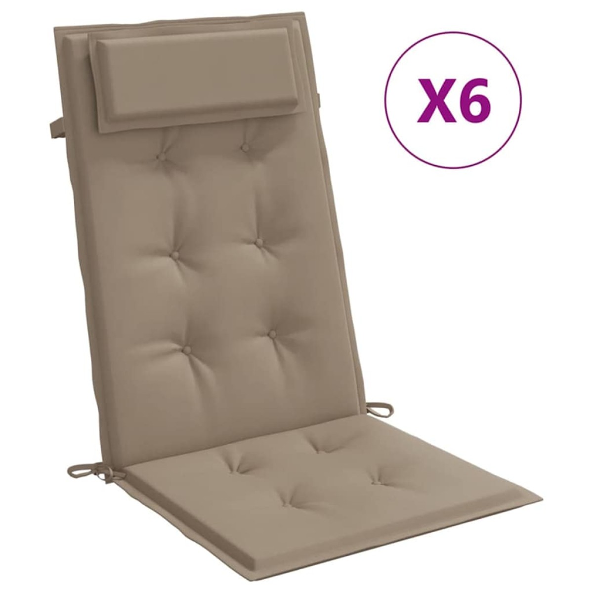 vidaXL Μαξιλάρια Καρέκλας με Πλάτη 6 τεμ. Taupe από Ύφασμα Oxford