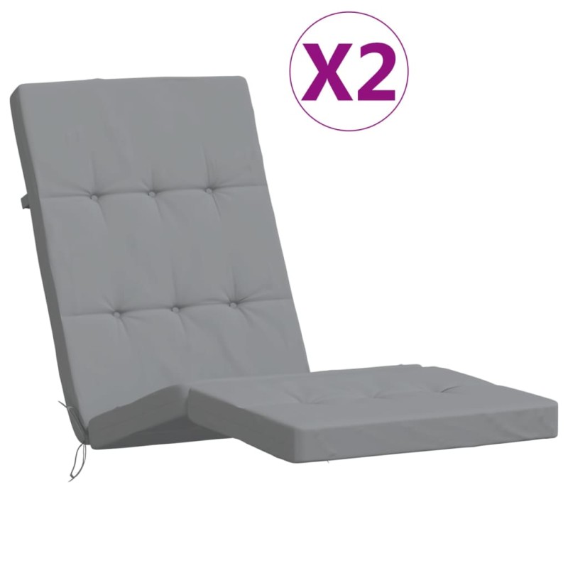 vidaXL Μαξιλάρια Ξαπλώστρας 2 τεμ. Γκρι από Ύφασμα Oxford