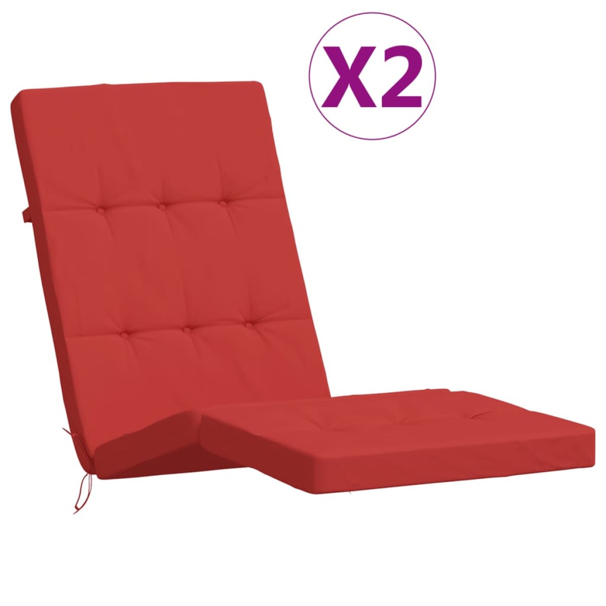 vidaXL Μαξιλάρια Ξαπλώστρας 2 τεμ. Κόκκινα από Ύφασμα Oxford