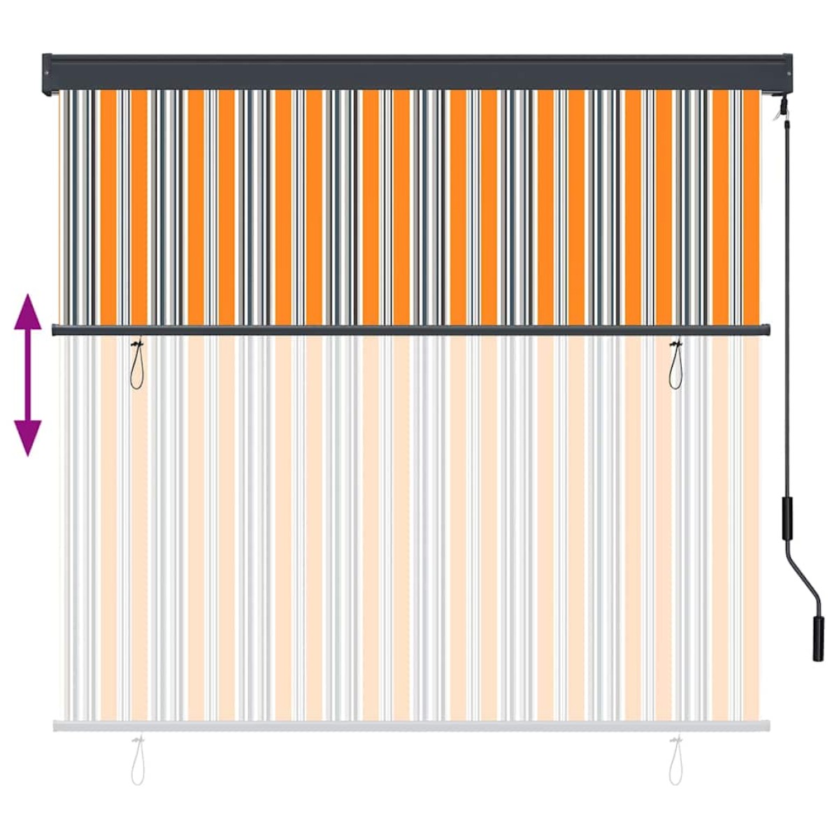 vidaXL Ρόλερ Κίτρινο και Μπλε 180 x 250 cm Ύφασμα και Αλουμίνιο