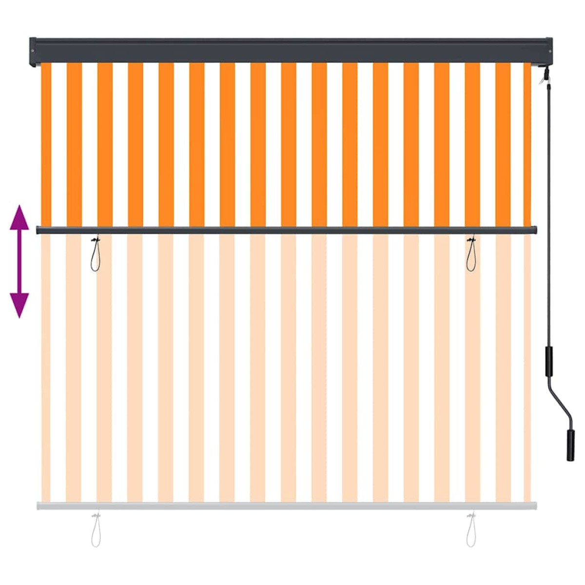 vidaXL Ρόλερ Λευκό και Πορτοκαλί 180 x 250 cm Ύφασμα και Αλουμίνιο