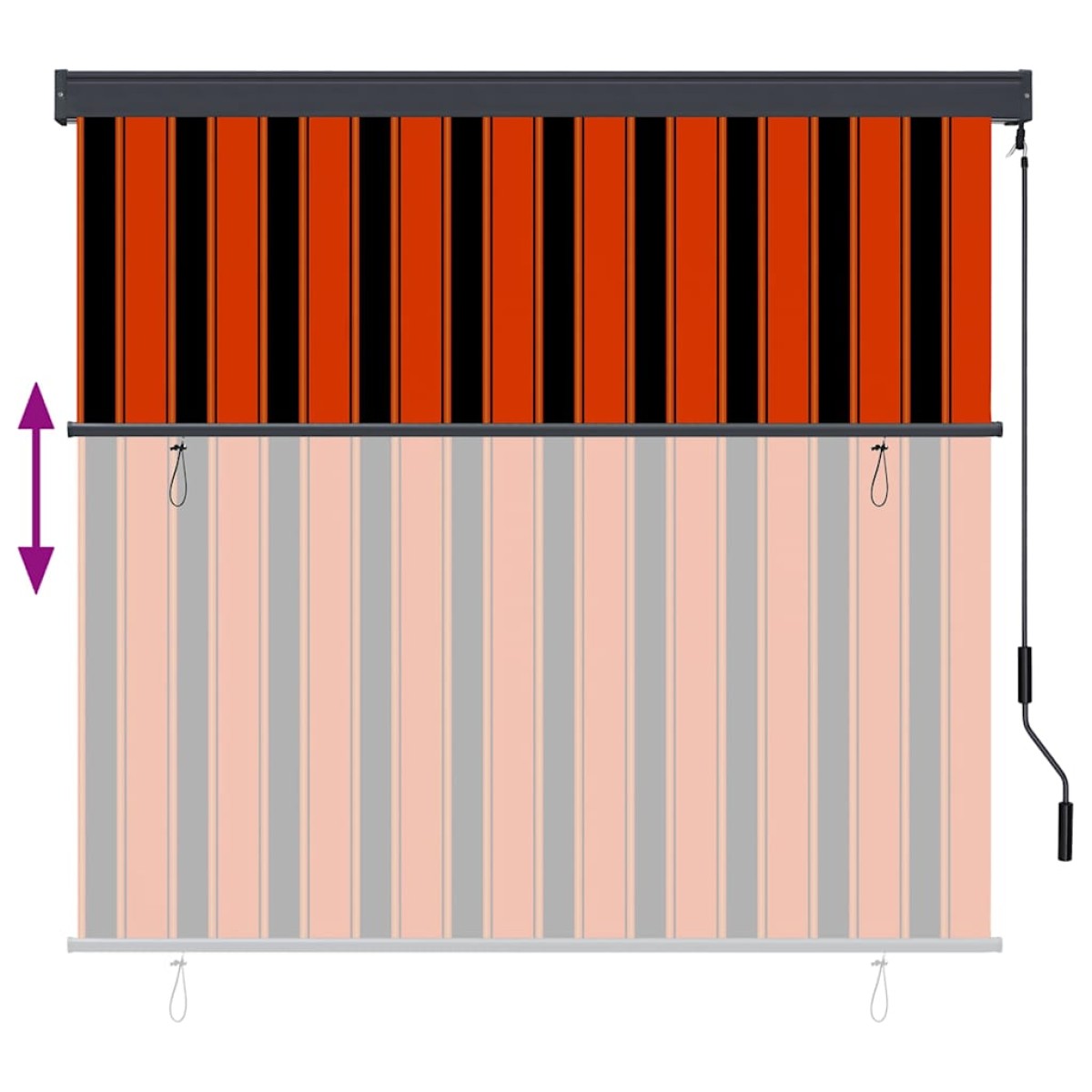 vidaXL Ρόλερ Πορτοκαλί και Καφέ 180 x 250 cm Ύφασμα και Αλουμίνιο