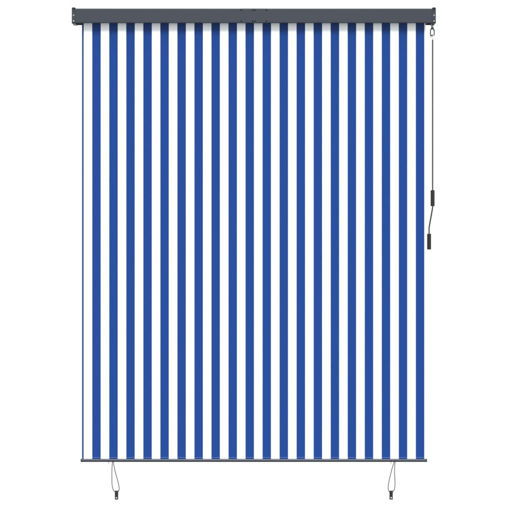 vidaXL Ρόλερ (στόρι) Μπλε και άσπρο 220 x 250 cm Ύφασμα και Αλουμίνιο