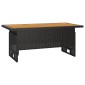 vidaXL Τραπέζι Κήπου Μαύρο 100x50x43/63 εκ. Μασίφ Ακακία & Συνθ. Ρατάν