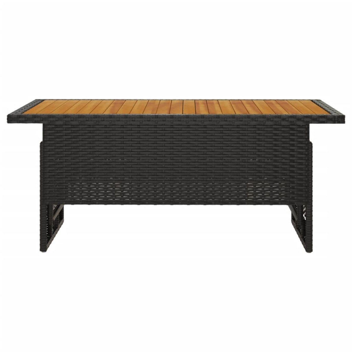 vidaXL Τραπέζι Κήπου Μαύρο 100x50x43/63 εκ. Μασίφ Ακακία & Συνθ. Ρατάν