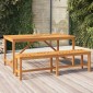 vidaXL Τραπεζαρία Κήπου 150 x 90 x 74 εκ. από Μασίφ Ξύλο Ακακίας
