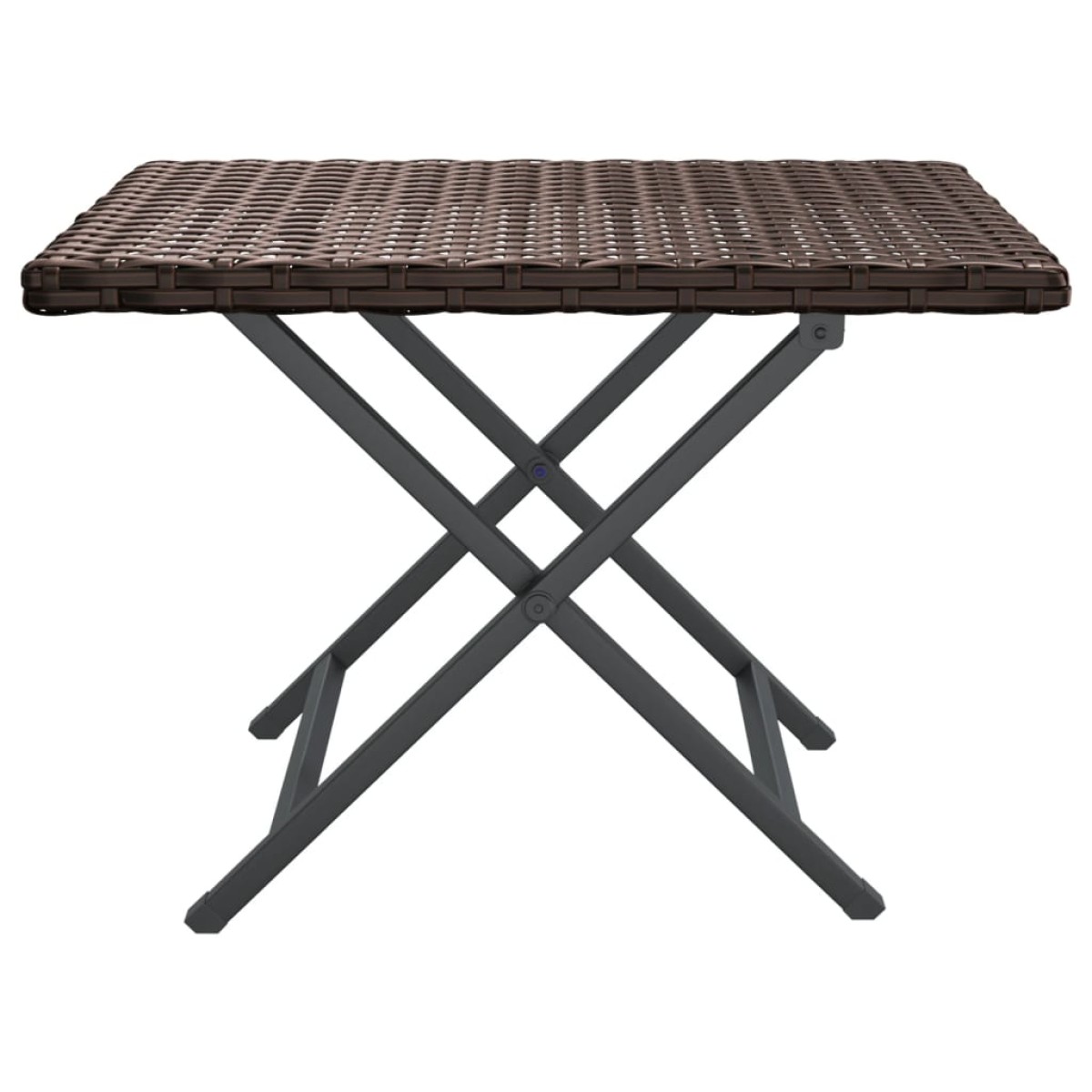 vidaXL Τραπέζι Πτυσσόμενο Καφέ 45 x 35 x 32 εκ. από Συνθετικό Ρατάν