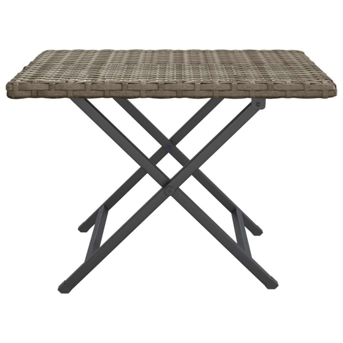 vidaXL Τραπέζι Πτυσσόμενο Γκρι 45 x 35 x 32 εκ. από Συνθετικό Ρατάν