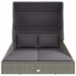 vidaXL Ξαπλώστρα με Πτυσσόμενη Οροφή Γκρι 200x114x128 εκ. Συνθ. Ρατάν