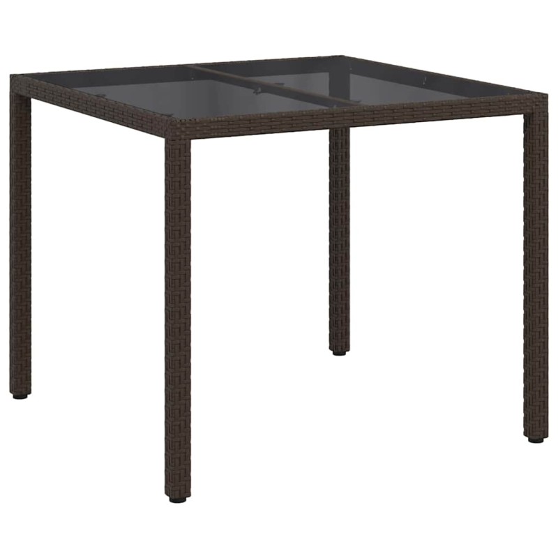 vidaXL Τραπέζι Κήπου Καφέ 90 x 90 x 75 cm συνθετικό ρατάν