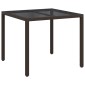 vidaXL Τραπέζι Κήπου Καφέ 90 x 90 x 75 cm συνθετικό ρατάν