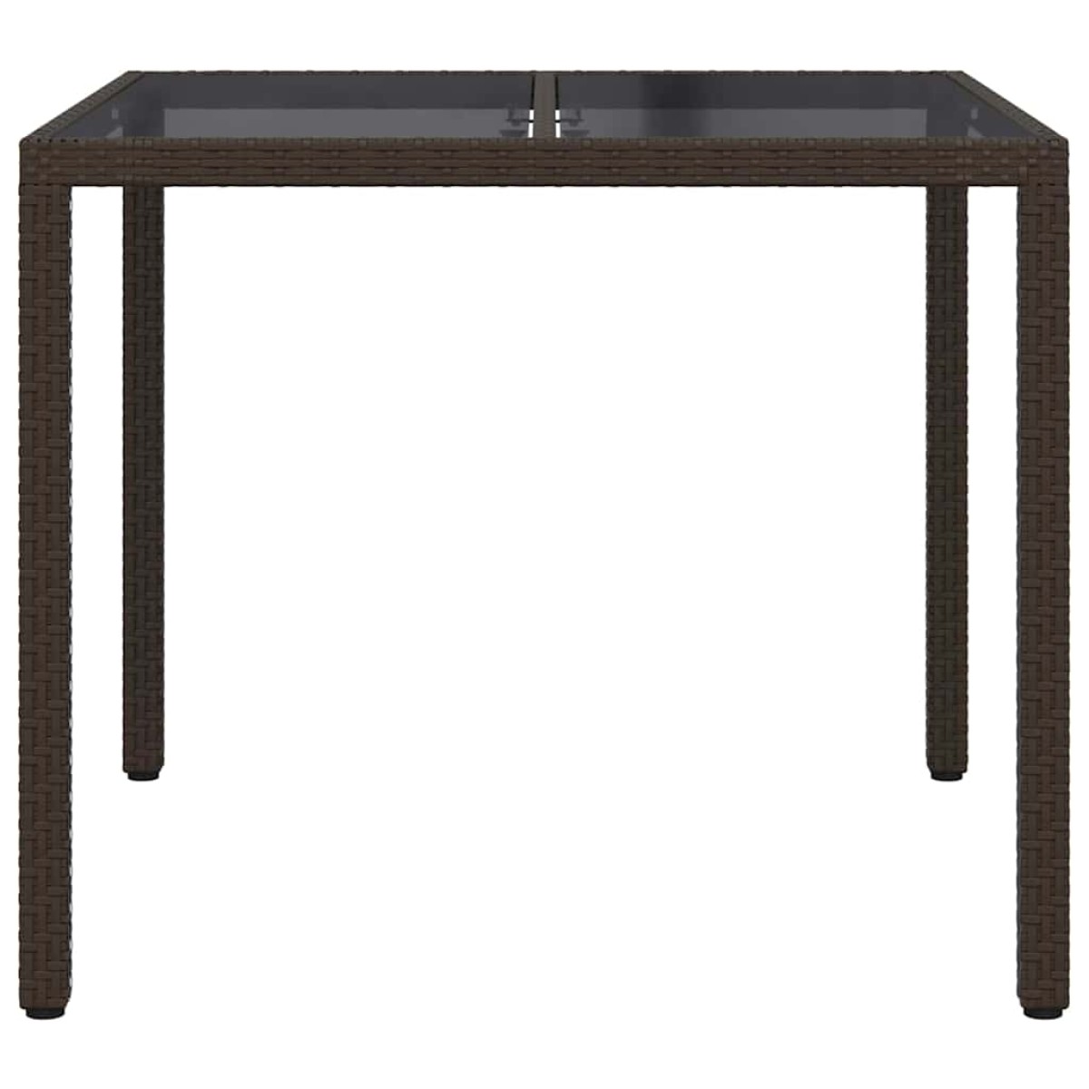 vidaXL Τραπέζι Κήπου Καφέ 90 x 90 x 75 cm συνθετικό ρατάν