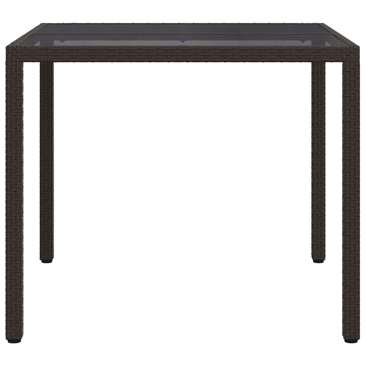 vidaXL Τραπέζι Κήπου Καφέ 90 x 90 x 75 cm συνθετικό ρατάν
