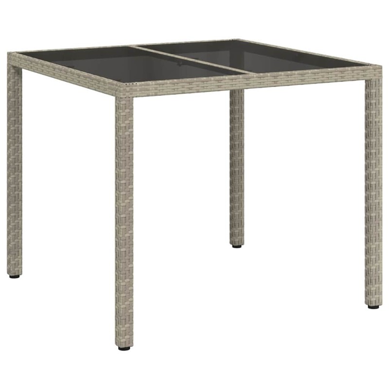 vidaXL Τραπέζι Κήπου Γκρι 90 x 90 x 75 cm συνθετικό ρατάν