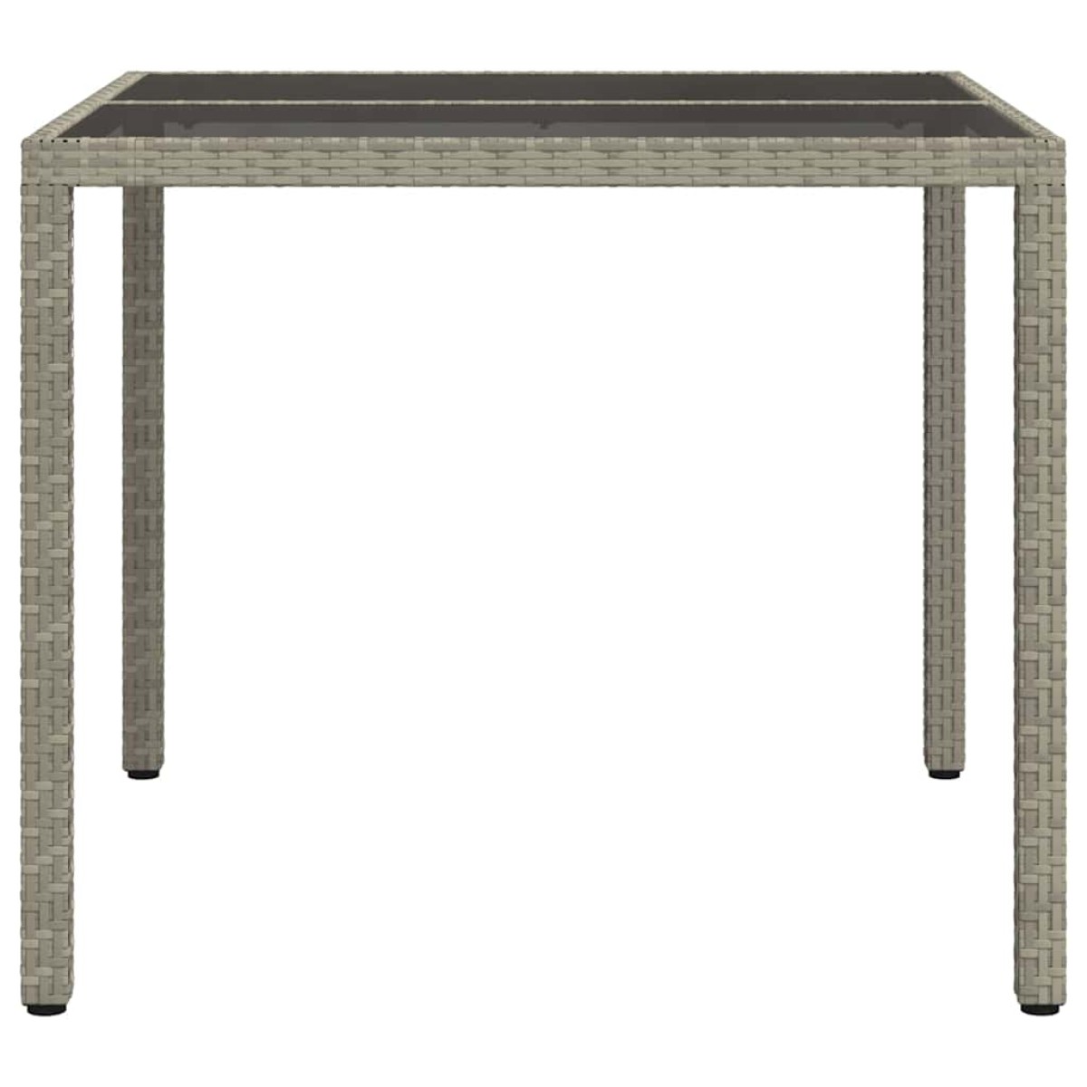 vidaXL Τραπέζι Κήπου Γκρι 90 x 90 x 75 cm συνθετικό ρατάν