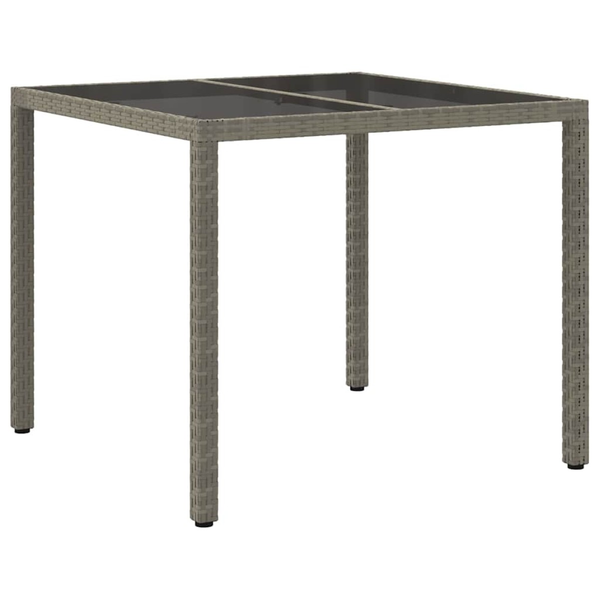 vidaXL Τραπέζι Κήπου Γκρι 90 x 90 x 75 cm συνθετικό ρατάν