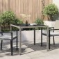 vidaXL Τραπέζι Κήπου Γκρι 90 x 90 x 75 cm συνθετικό ρατάν