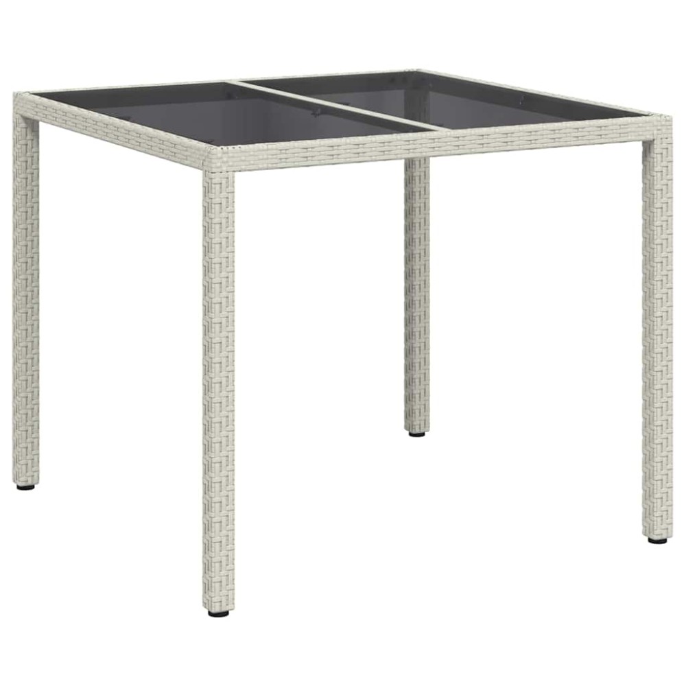 vidaXL Τραπέζι Κήπου Λευκό 90 x 90 x 75 cm συνθετικό ρατάν