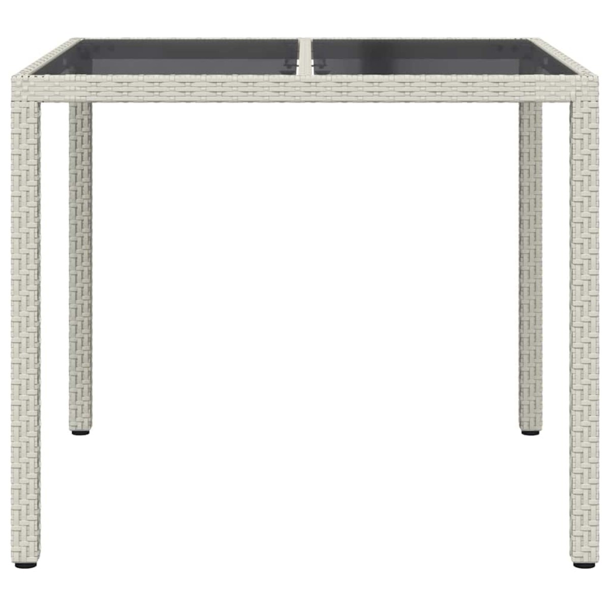 vidaXL Τραπέζι Κήπου Λευκό 90 x 90 x 75 cm συνθετικό ρατάν
