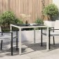vidaXL Τραπέζι Κήπου Λευκό 90 x 90 x 75 cm συνθετικό ρατάν