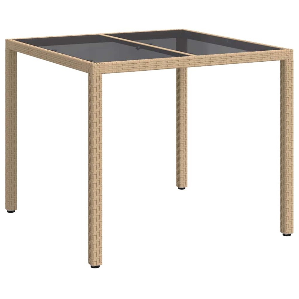 vidaXL Τραπέζι Κήπου Μπεζ 90 x 90 x 75 cm συνθετικό ρατάν