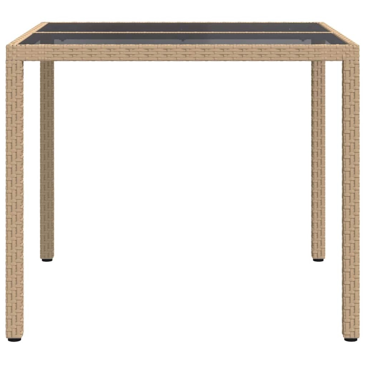 vidaXL Τραπέζι Κήπου Μπεζ 90 x 90 x 75 cm συνθετικό ρατάν
