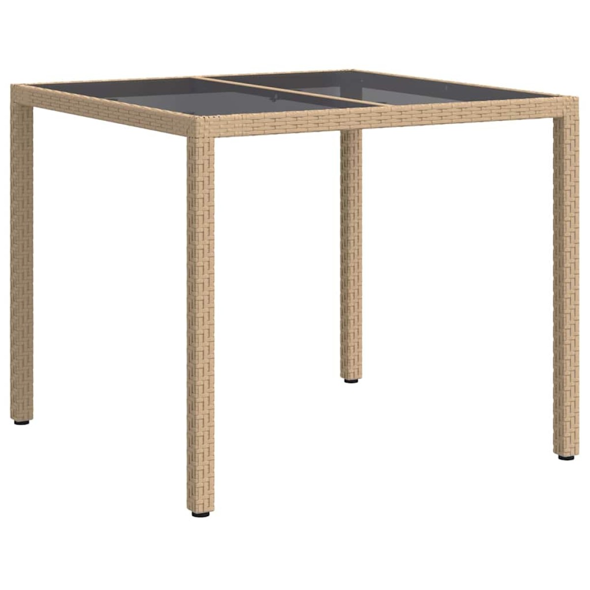 vidaXL Τραπέζι Κήπου Μπεζ 90 x 90 x 75 cm συνθετικό ρατάν