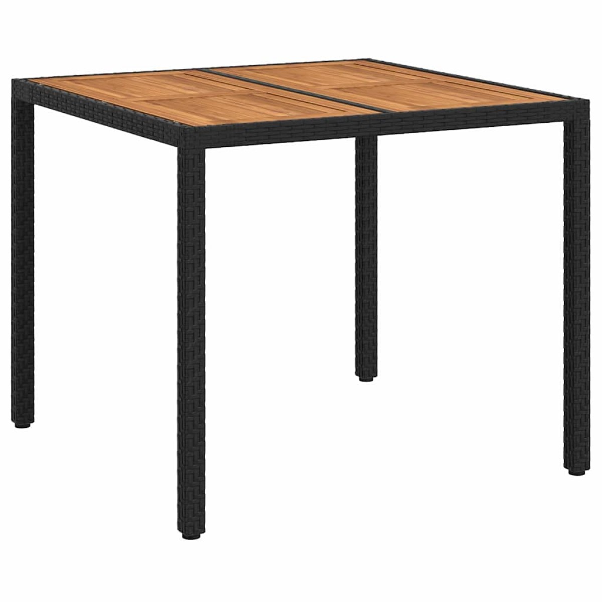 vidaXL Τραπέζι Κήπου Μαύρο 90 x 90 x 75 cm συνθετικό ρατάν