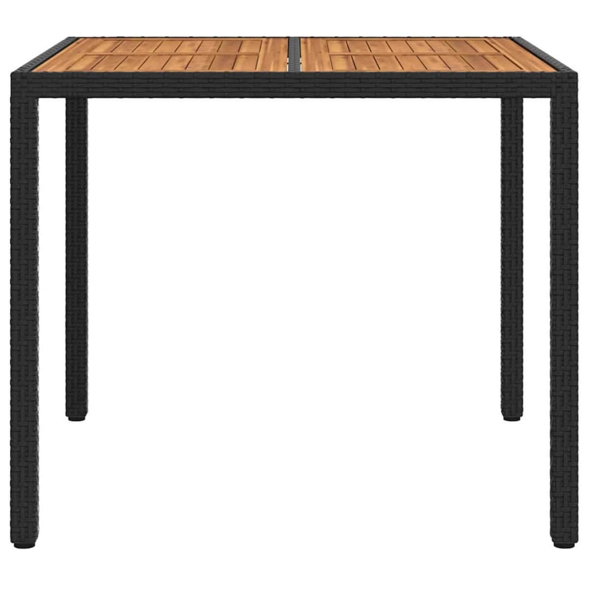 vidaXL Τραπέζι Κήπου Μαύρο 90 x 90 x 75 cm συνθετικό ρατάν
