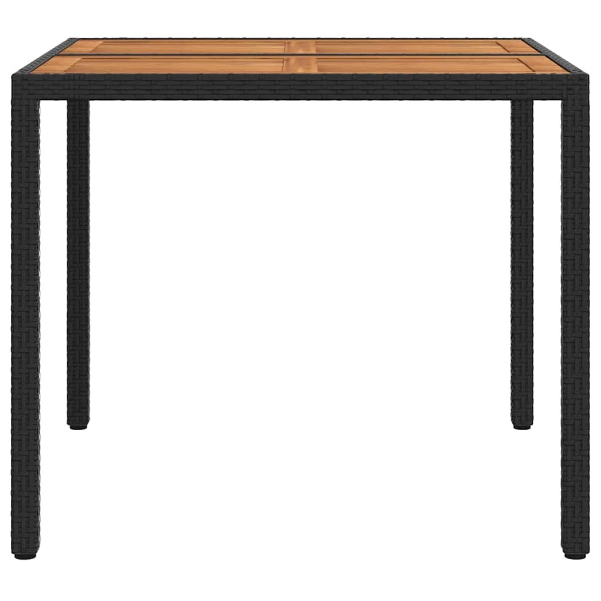 vidaXL Τραπέζι Κήπου Μαύρο 90 x 90 x 75 cm συνθετικό ρατάν