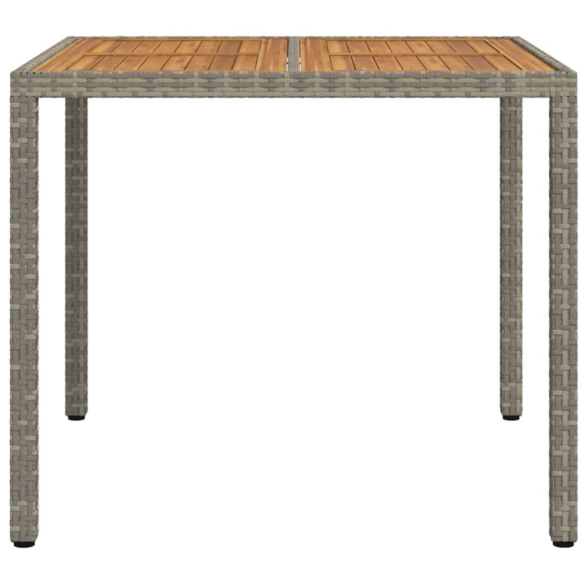 vidaXL Τραπέζι Κήπου Γκρι 90 x 90 x 75 cm συνθετικό ρατάν