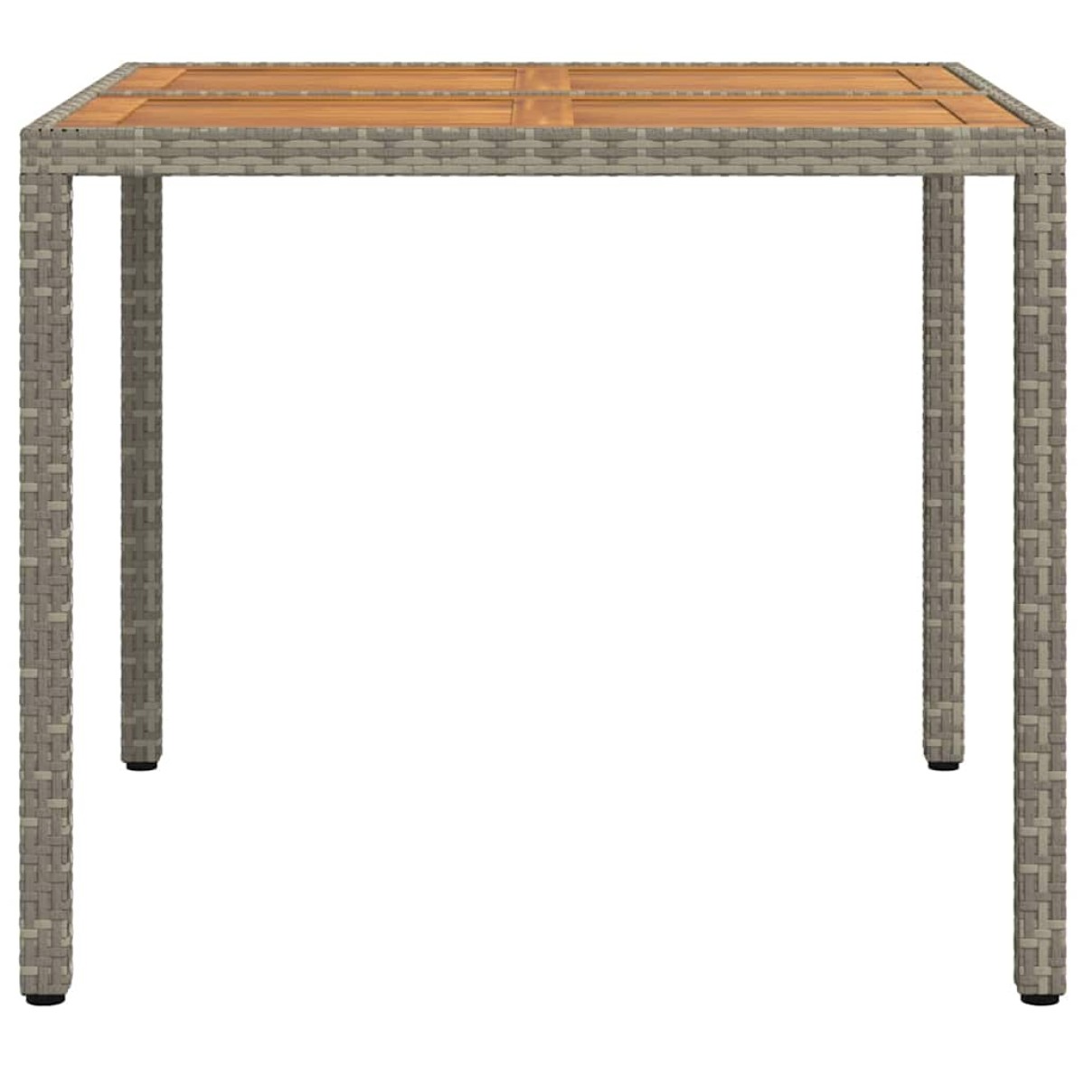 vidaXL Τραπέζι Κήπου Γκρι 90 x 90 x 75 cm συνθετικό ρατάν