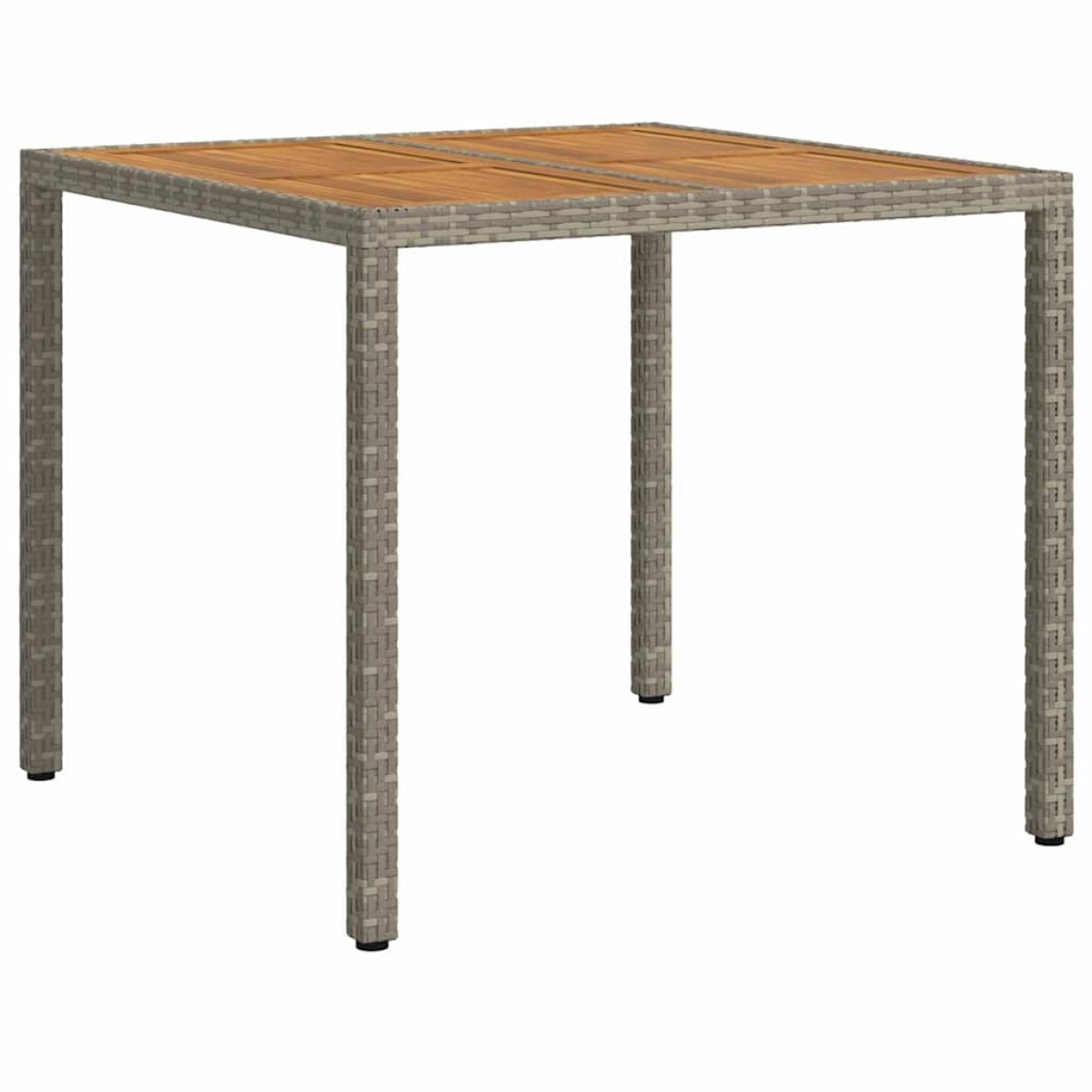 vidaXL Τραπέζι Κήπου Γκρι 90 x 90 x 75 cm συνθετικό ρατάν