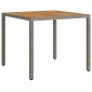vidaXL Τραπέζι Κήπου Γκρι 90 x 90 x 75 cm συνθετικό ρατάν