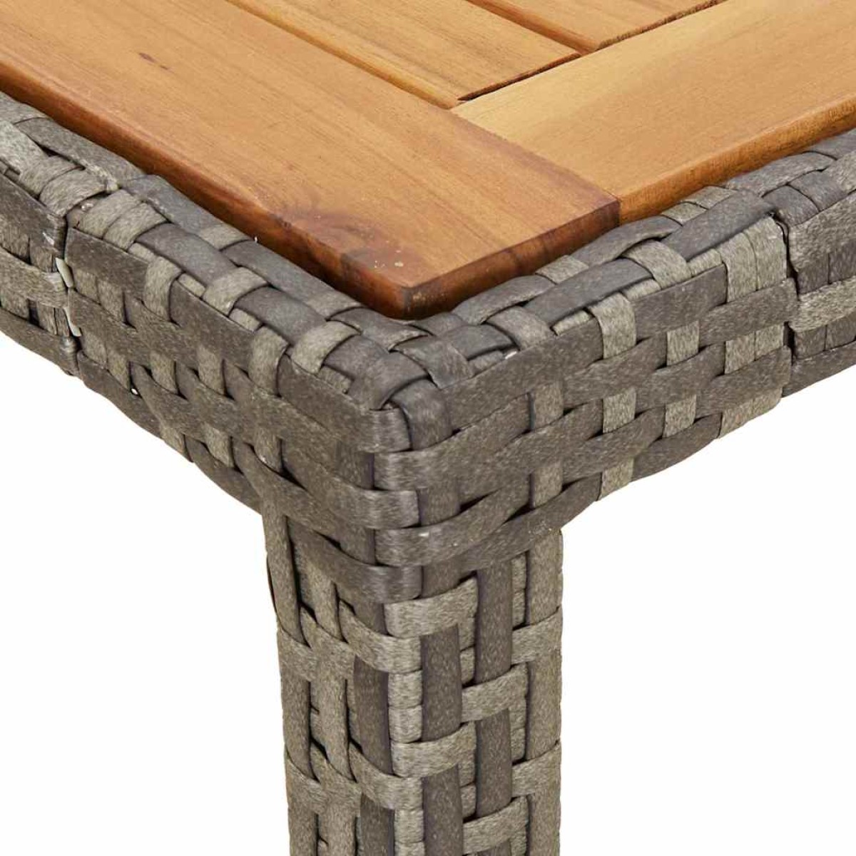 vidaXL Τραπέζι Κήπου Γκρι 90 x 90 x 75 cm συνθετικό ρατάν