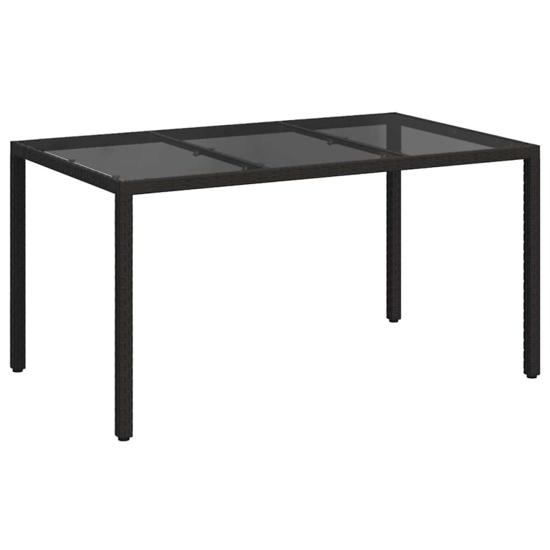 vidaXL Τραπέζι Κήπου Μαύρο 150 x 90 x 75 cm συνθετικό ρατάν