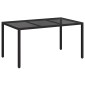 vidaXL Τραπέζι Κήπου Μαύρο 150 x 90 x 75 cm συνθετικό ρατάν