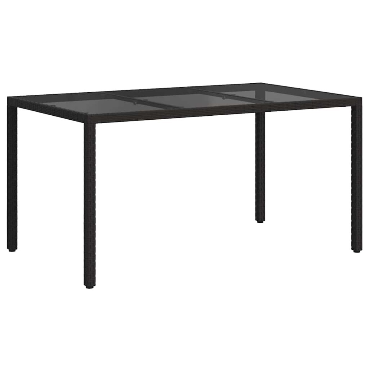 vidaXL Τραπέζι Κήπου Μαύρο 150 x 90 x 75 cm συνθετικό ρατάν