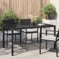 vidaXL Τραπέζι Κήπου Μαύρο 150 x 90 x 75 cm συνθετικό ρατάν