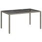 vidaXL Τραπέζι Κήπου Γκρι 150 x 90 x 75 cm συνθετικό ρατάν